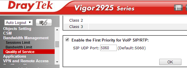 Draytek VoIP QoS