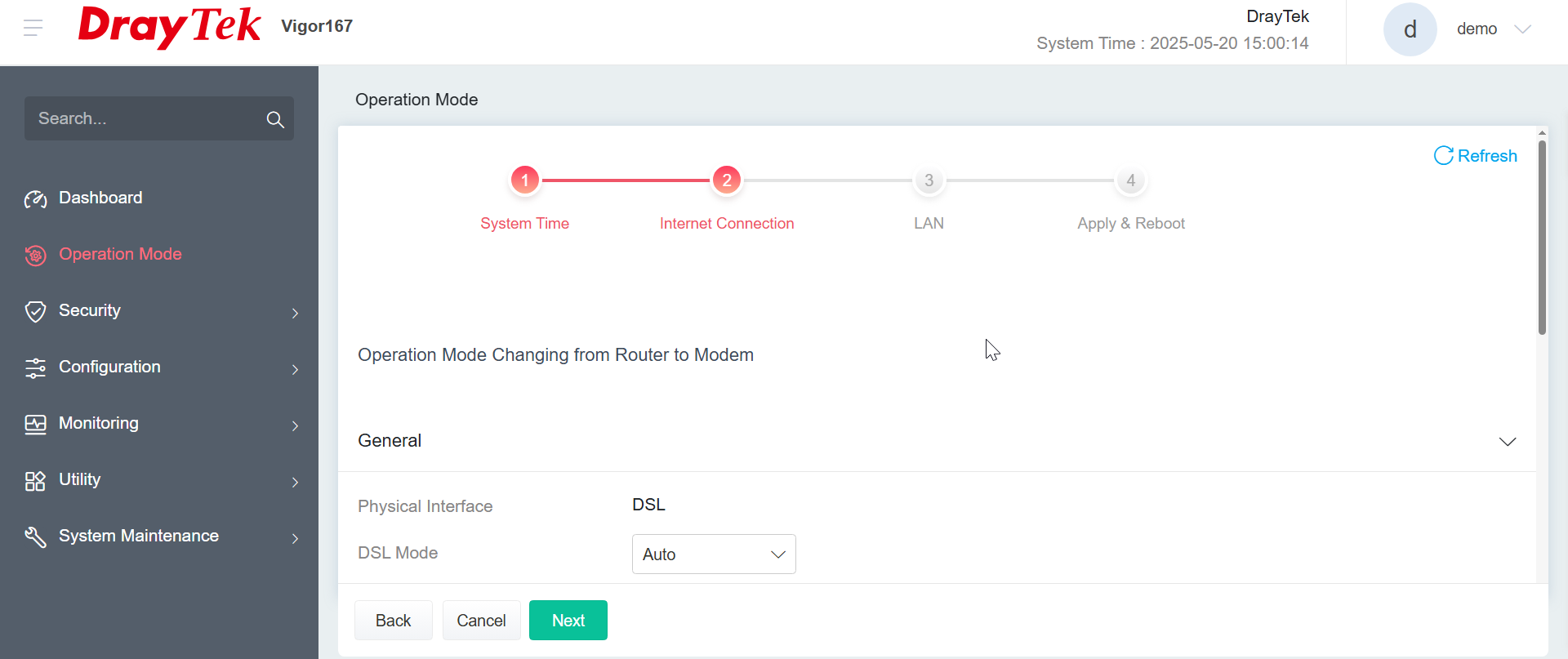 The redesigned DrayOS 5 web interface